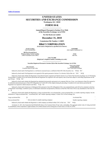 Thumbnail Truist Financial Corporation 10-K Annual Report 2010