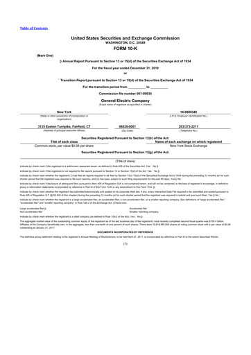 Vorschaubild General Electric 10-K Jahresbericht 2010