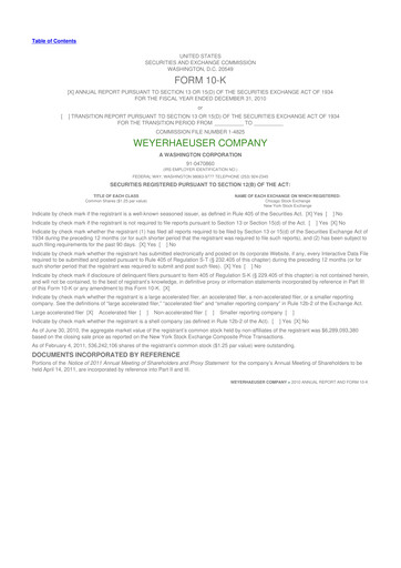 Thumbnail Weyerhaeuser
 10-K Annual Report 