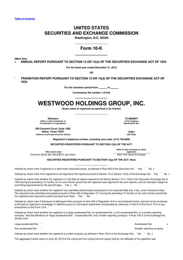 Vorschaubild Westwood Holdings Group 10-K Jahresbericht 