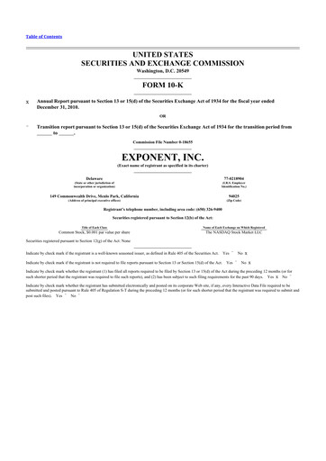 Thumbnail Exponent
 10-K Annual Report 