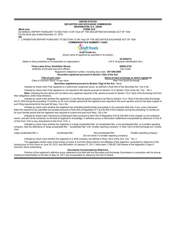 Thumbnail Mondelez International 10-K Annual Report 2010