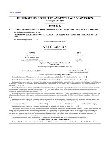 Thumbnail NETGEAR 10-K Annual Report 