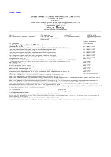 Thumbnail Morgan Stanley 10-K Annual Report 2010
