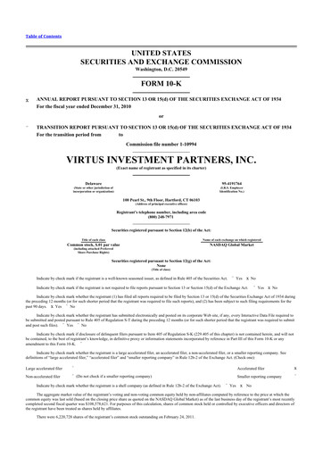 Thumbnail Virtus Investment Partners 10-K Annual Report 