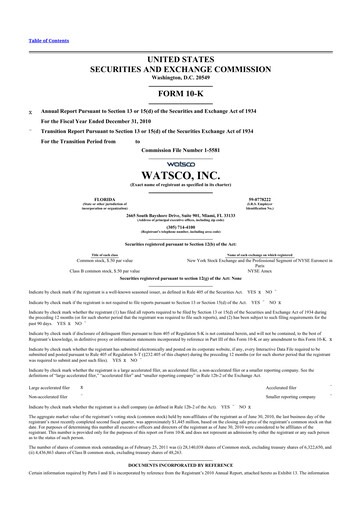 Thumbnail Watsco
 10-K Annual Report 2010