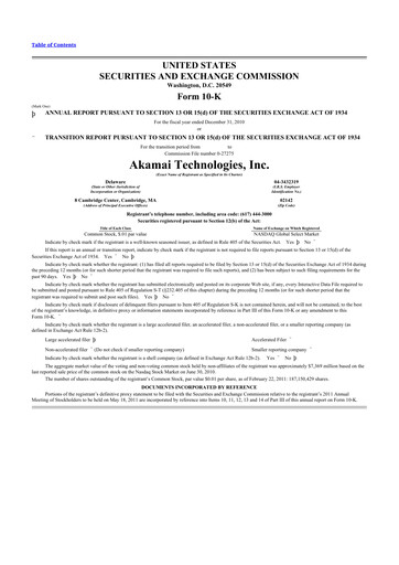 Thumbnail Akamai
 10-K Annual Report 2010