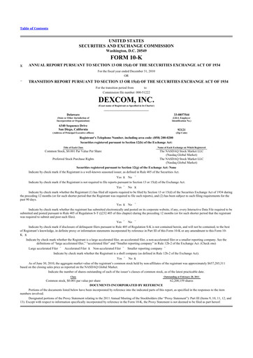 Thumbnail DexCom 10-K Annual Report 