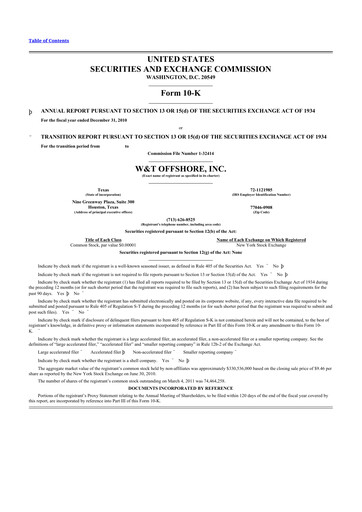 Thumbnail W&T Offshore 10-K Annual Report 