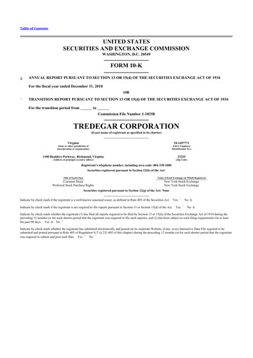 Thumbnail Tredegar 10-K Annual Report 