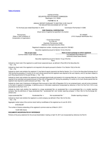 Thumbnail CNB Financial Corp 10-K Annual Report 