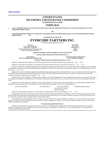 Thumbnail Evercore 10-K Annual Report 