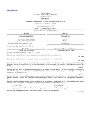 Thumbnail Renasant Corp 10-K Annual Report 