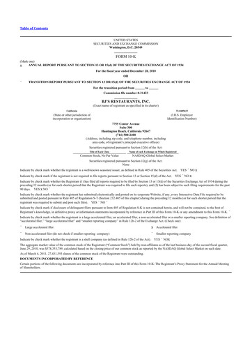 Thumbnail BJ's Restaurants
 10-K Annual Report 