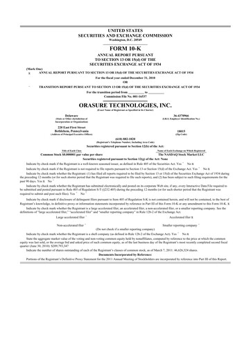 Thumbnail OraSure Technologies 10-K Annual Report 