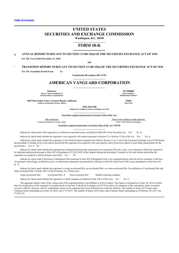 Thumbnail American Vanguard 10-K Annual Report 