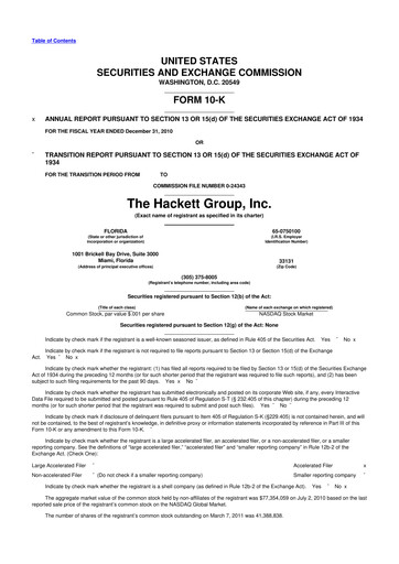 Thumbnail The Hackett Group

 10-K Annual Report 