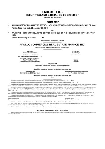 Miniature Apollo Commercial Real Estate Finance 10-K Rapport annuel 
