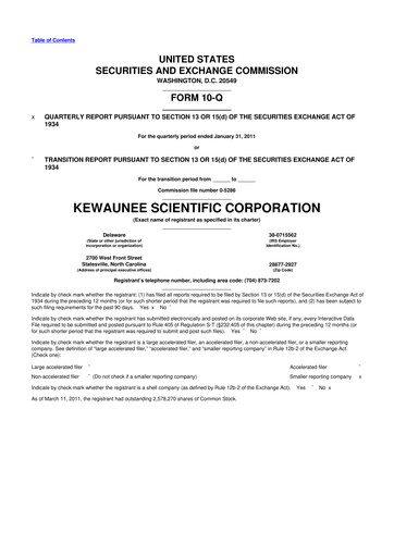 Thumbnail Kewaunee Scientific Corporation 10-Q Quarterly Report FY 