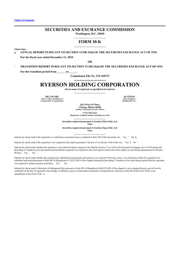 Thumbnail Ryerson 10-K Annual Report 