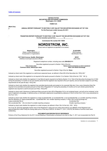 Thumbnail Nordstrom 10-K Annual Report 2010