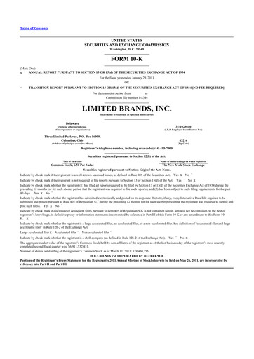 Thumbnail Bath & Body Works 10-K Annual Report 2010