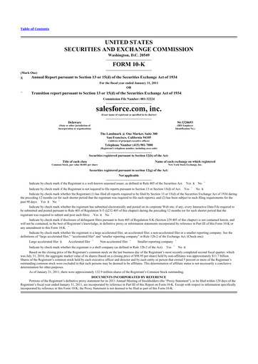 Thumbnail Salesforce 10-K Annual Report 2011