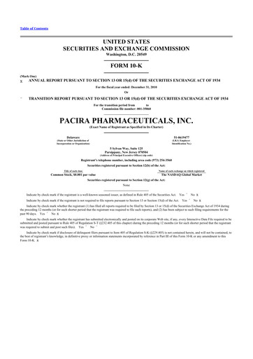 Thumbnail Pacira Biosciences
 10-K Annual Report 