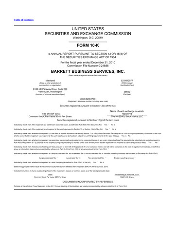 Thumbnail Barrett Business Services 10-K Annual Report 