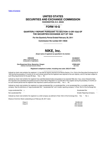 Vorschaubild Nike 10-Q Quartalsbericht 2011 
