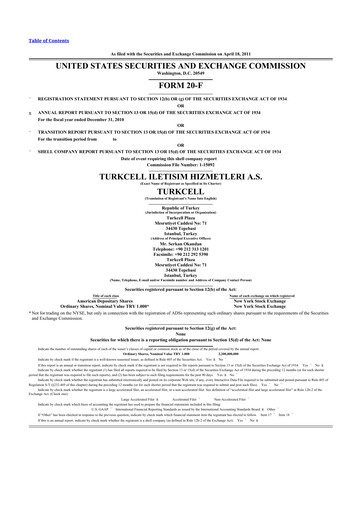 Thumbnail Turkcell 20-F Annual Report 