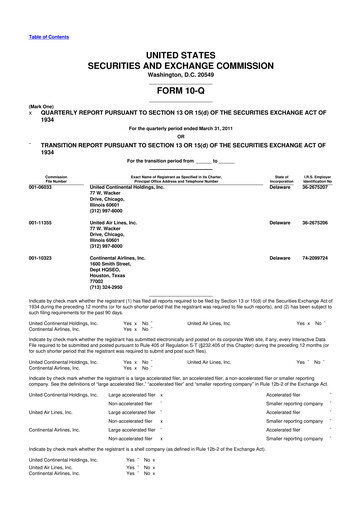 Thumbnail United Airlines Holdings
 10-Q Quarterly Report FY2011 