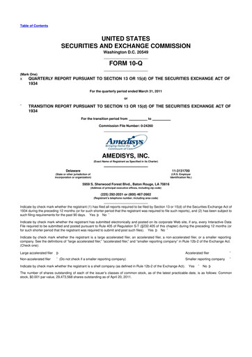 Thumbnail Amedisys 10-Q Quarterly Report FY 
