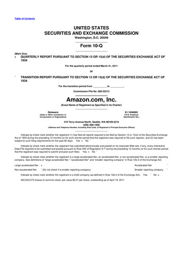 Thumbnail Amazon 10-Q Quarterly Report FY2011 
