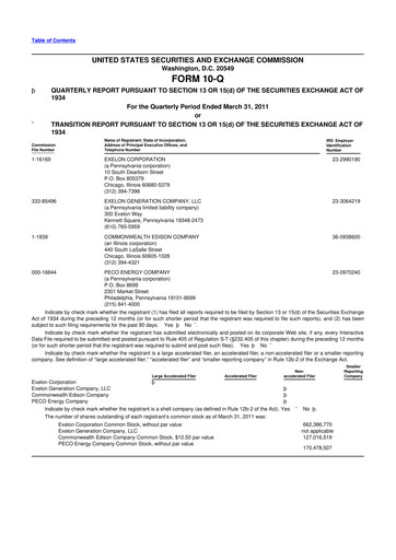 Thumbnail Exelon Corporation 10-Q Quarterly Report FY2010 