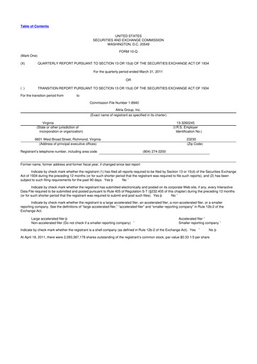 Vorschaubild Altria Group 10-Q Quartalsbericht 2011 