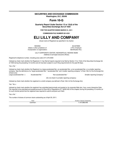 Vorschaubild Eli Lilly 10-Q Quartalsbericht 2011 