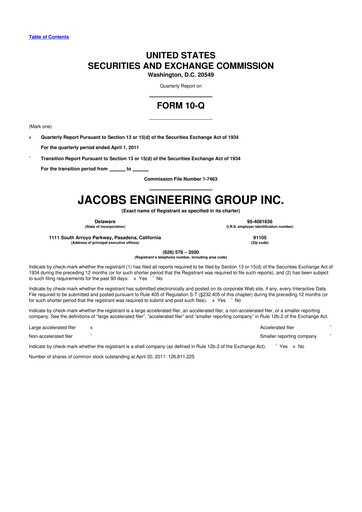 Thumbnail Jacobs Engineering 10-Q Quarterly Report FY2011 