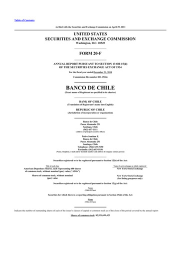 Thumbnail Banco de Chile
 20-F Annual Report 