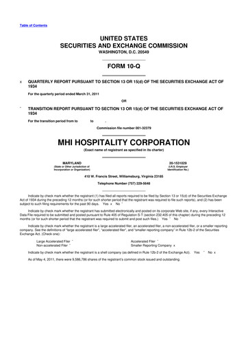 Miniature Sotherly Hotels 10-Q Rapport trimestriel  