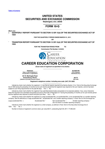 Miniature Perdoceo Education 10-Q Rapport trimestriel 2011 