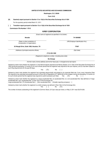 Thumbnail Kirby Corporation
 10-Q Quarterly Report FY2011 