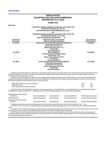 Thumbnail PSEG 10-Q Quarterly Report FY2011 
