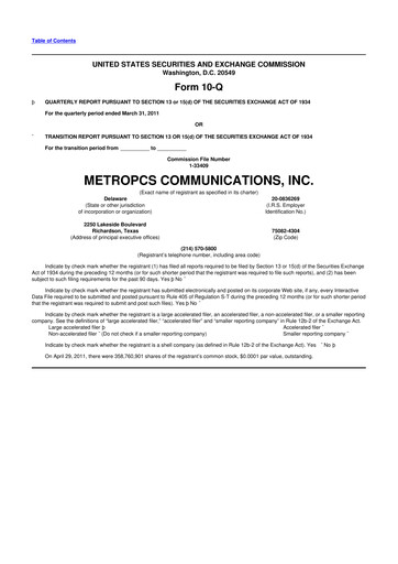 Thumbnail T-Mobile US 10-Q Quarterly Report FY2011 