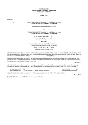 Thumbnail AT&T 10-Q Quarterly Report FY2011 