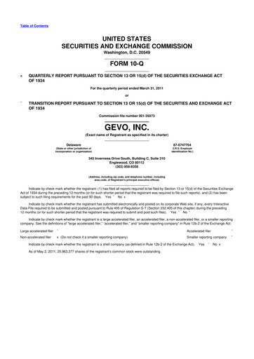 Vorschaubild Gevo 10-Q Quartalsbericht  