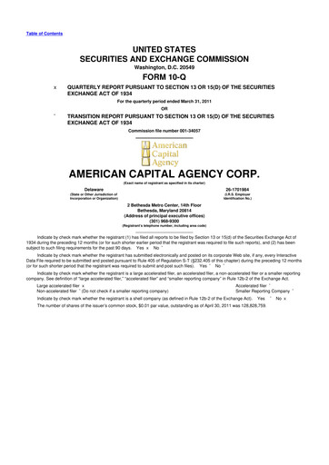 Thumbnail AGNC Investment 10-Q Quarterly Report FY2011 