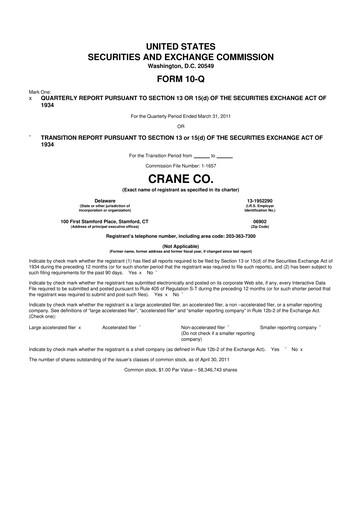 Thumbnail Crane NXT 10-Q Quarterly Report FY2011 