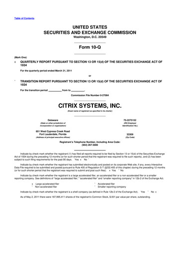 Thumbnail Citrix Systems 10-Q Quarterly Report FY2011 
