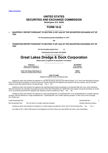 Thumbnail Great Lakes Dredge & Dock Corp. 10-Q Quarterly Report FY 